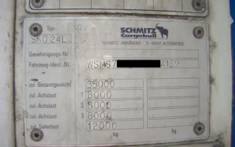 Gdzie VIN w naczepie Schmitz? Lokalizacja + odczyt krok po kroku